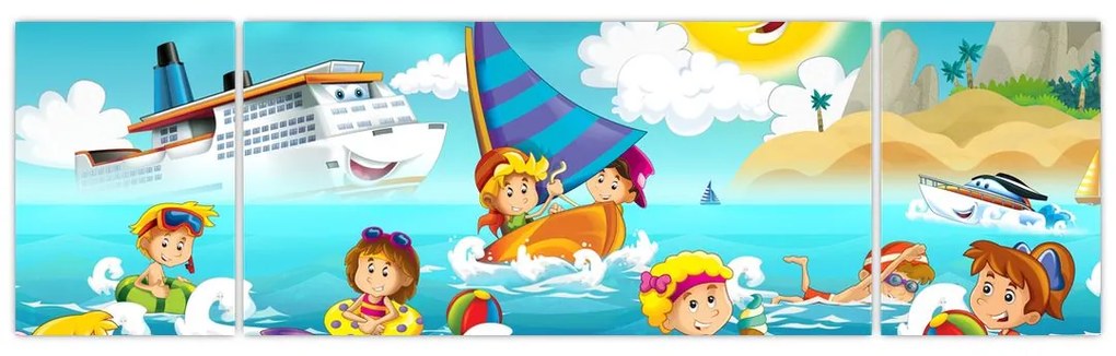 Obraz - Dzień na plaży (170x50 cm)
