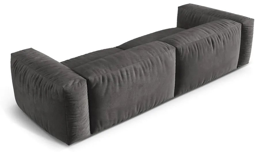 Szara aksamitna sofa modułowa 320 cm Martina – Micadoni