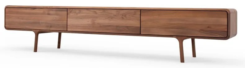 Brązowa szafka pod TV z litego drewna orzechowego 220x45x45 cm Fawn – Gazzda