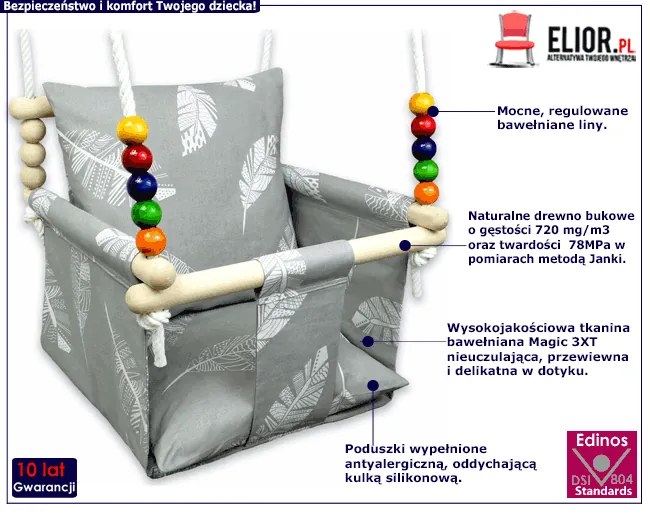 Huśtawka do pokoju dziecka piórka S5-K90