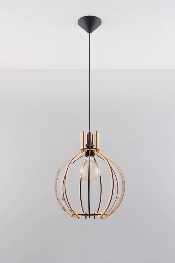 Okrągła drewniana lampa wisząca - 4X EX517 L7-P46