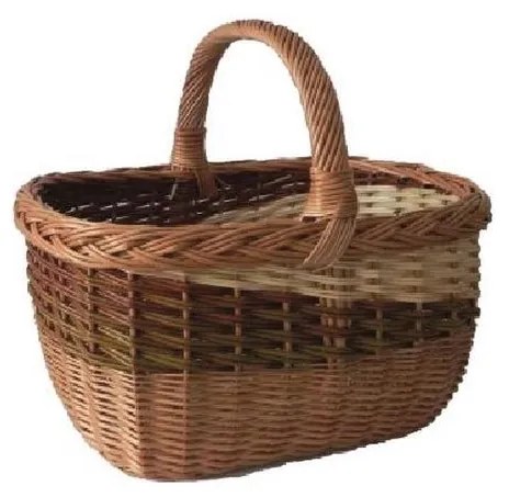 Kosz na drewno z rattanu z uchwytem 35x40 cm