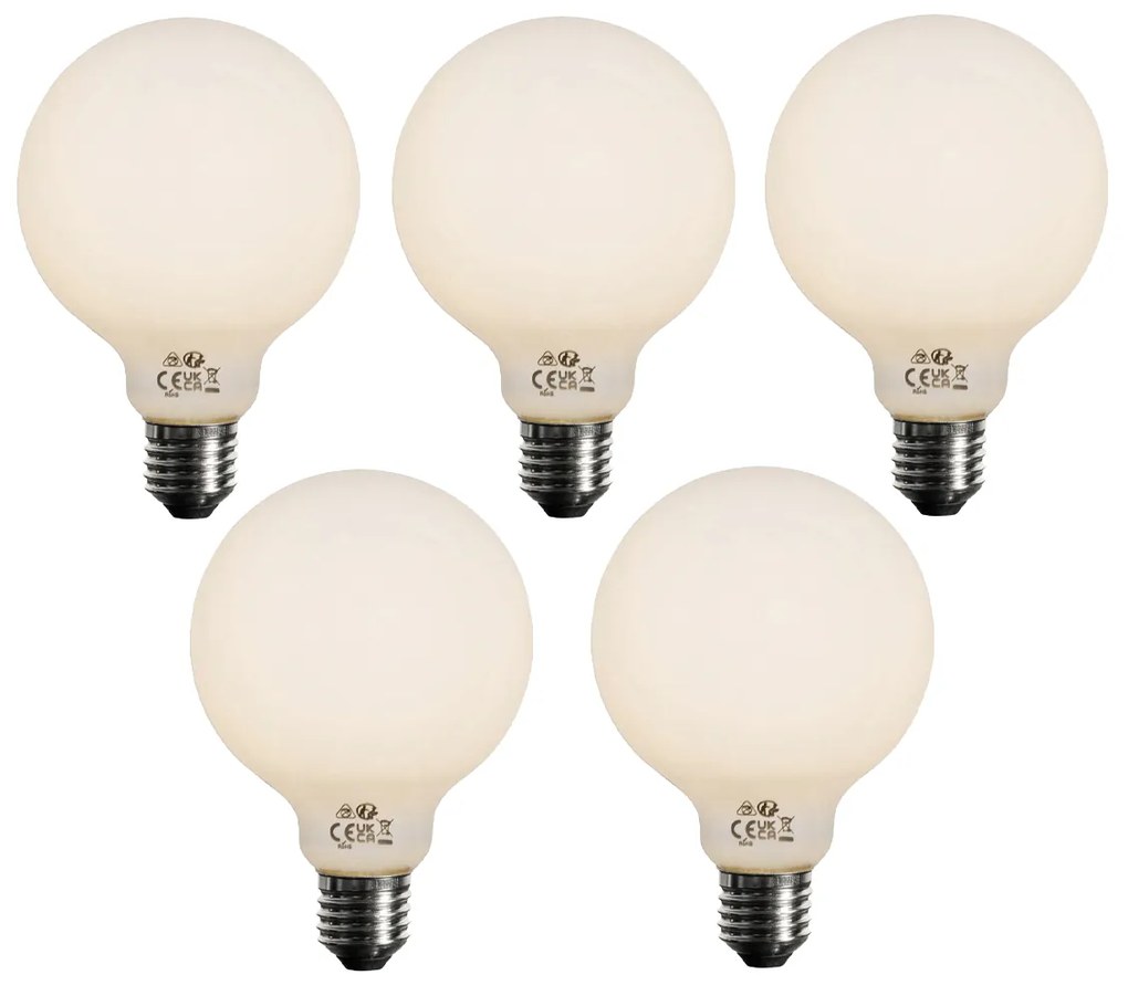 Zestaw 5 żarówek LED E27 3-stopniowo ściemnialnych Opal G95 4W 450LM 3000K