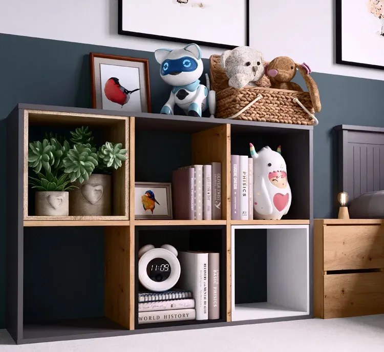 Regał na zabawki do pokoju dziecka antracyt L0-D30