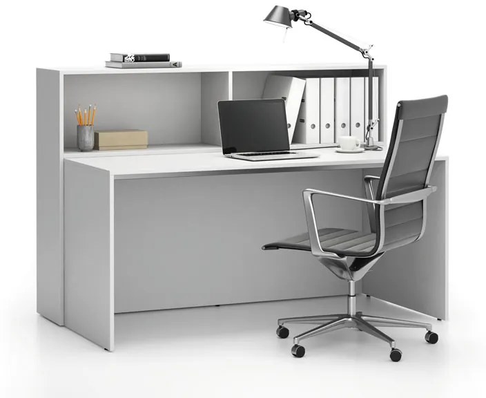 Zestaw mebli biurowych single SEGMENT, 2 półki,  biały/biały