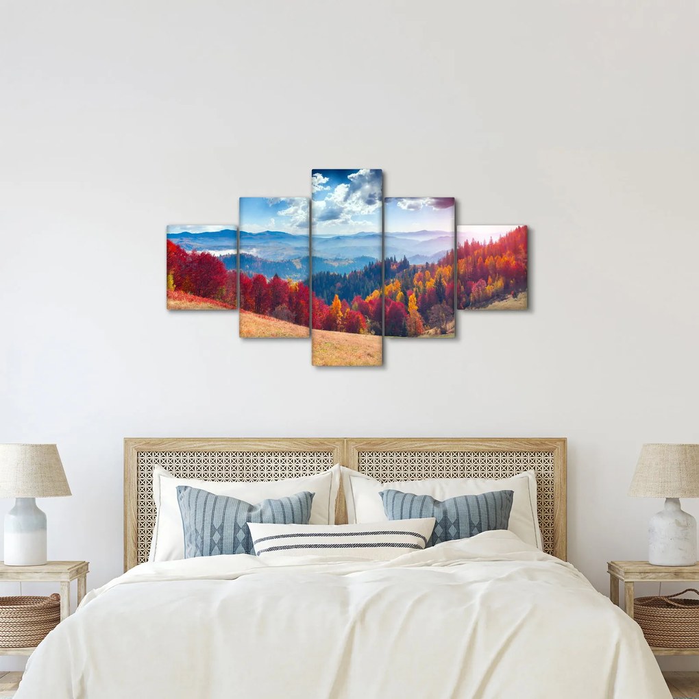 Obraz kolorowego jesiennego krajobrazu (125x70 cm)