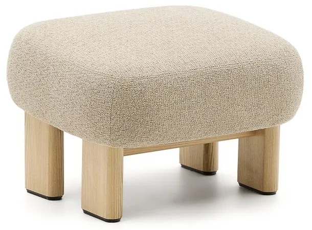 Beżowy podnóżek z tkaniny szenilowej Nema – Kave Home