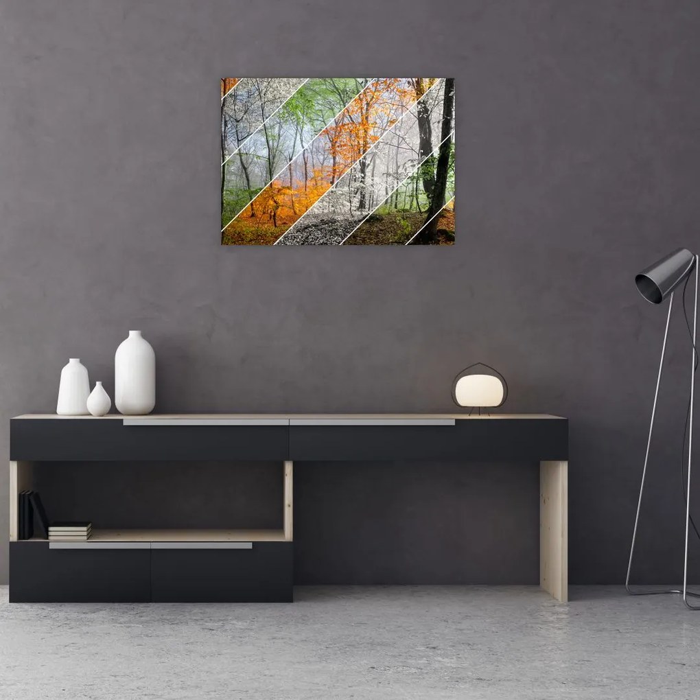 Obraz - Zmieniające się pory roku (70x50 cm)