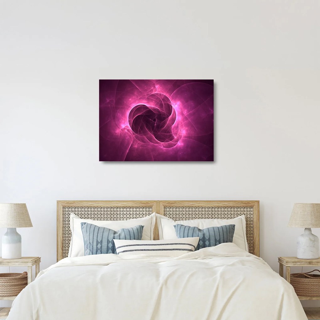 Obraz na szkle - nowoczesna różowa abstrakcja (70x50 cm)