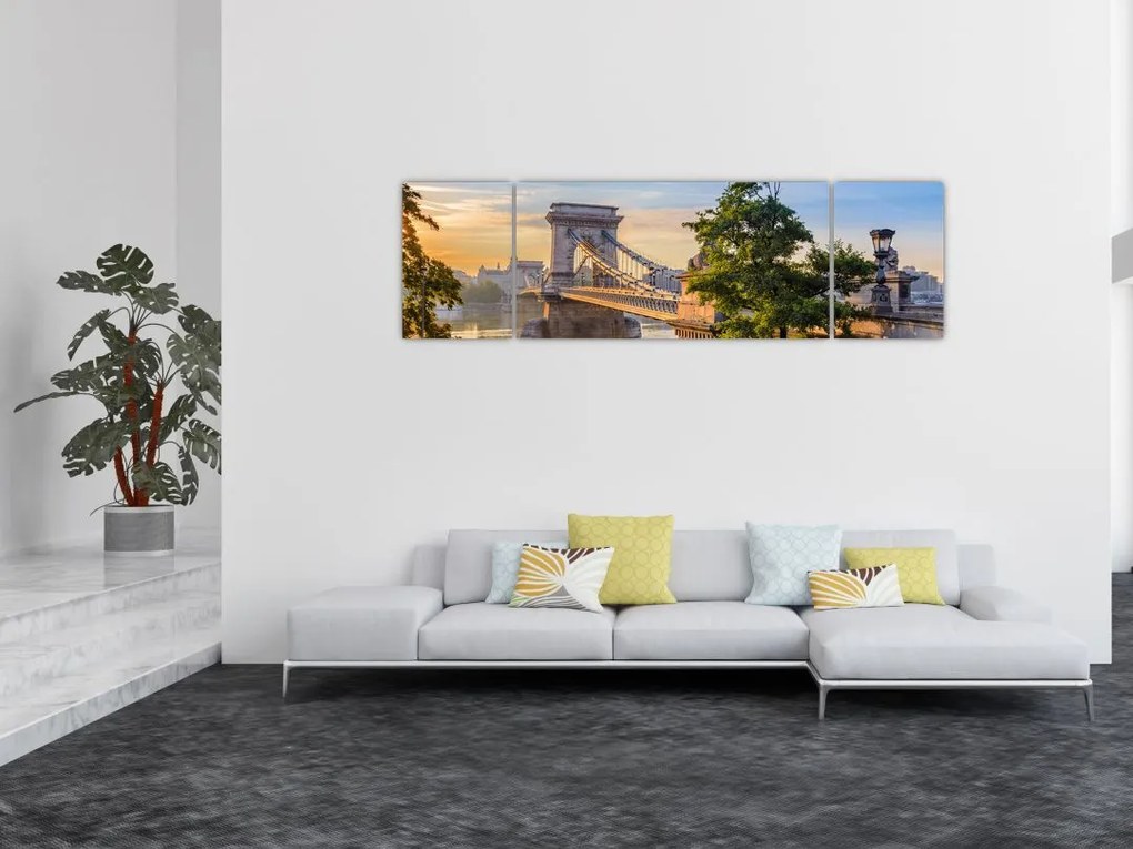 Obraz - Most nad rzeką, Budapeszt, Węgry (170x50 cm)