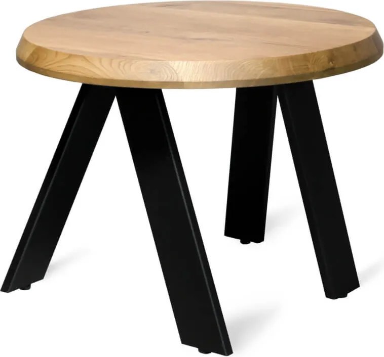 Designerski stolik z litym blatem drewnianym Walk