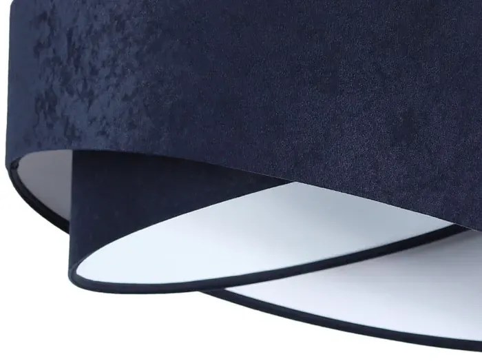 Granatowo-biała lampa wisząca welurowa - 3X EX985 S6-P29