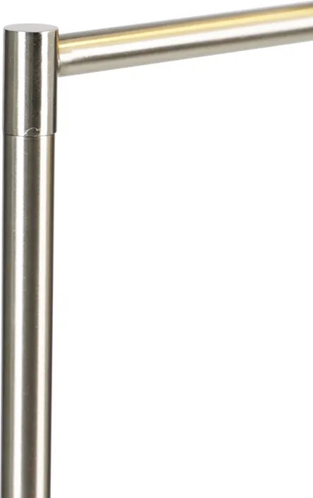 Klasyczna lampa stojąca stalowa z białym regulowanym kloszem - Ladas