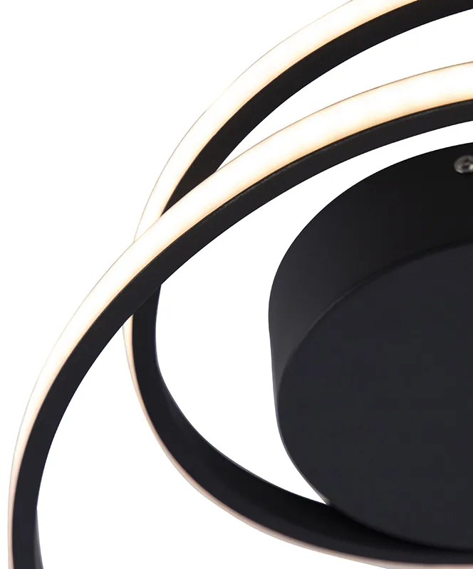 Designerska lampa sufitowa czarna w tym LED 3-stopniowy ściemniacz - KrulaDesignerski Oswietlenie wewnetrzne