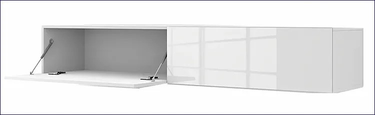 Długa wisząca szafka rtv biały połysk 180 cm - Falmi