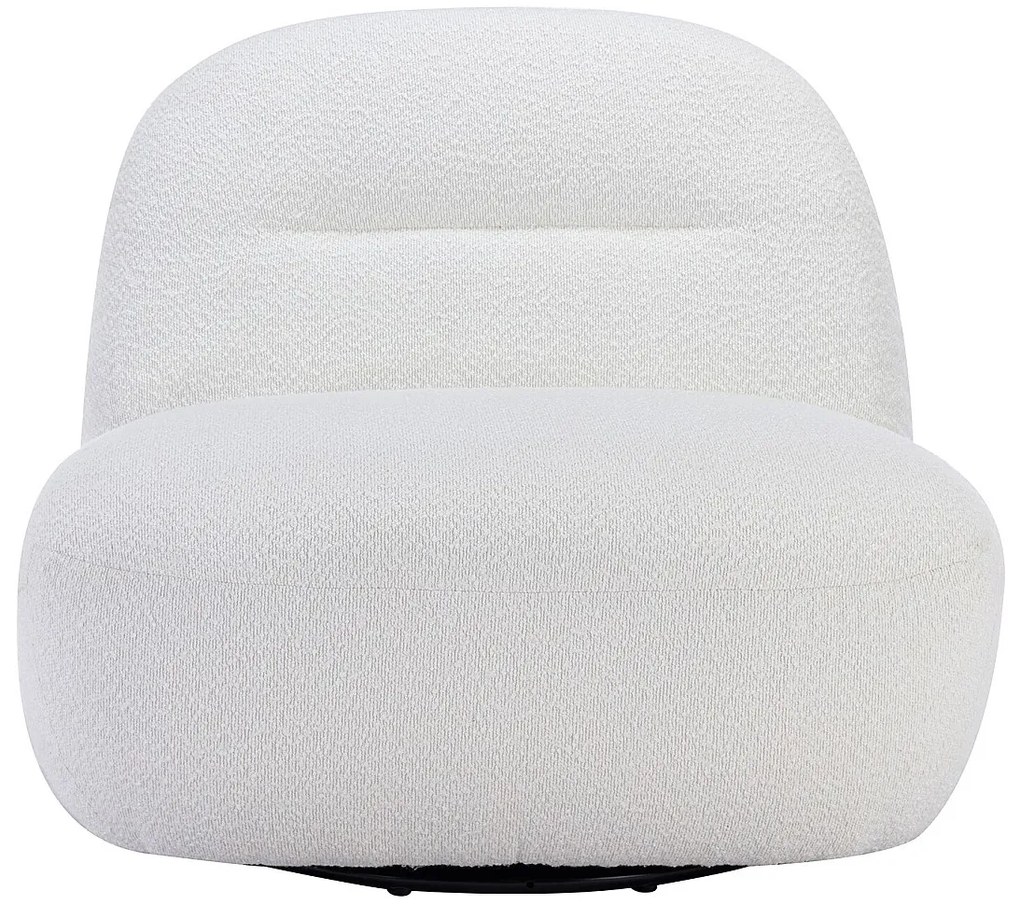 Fotel obrotowy z białej bukli - POZETI