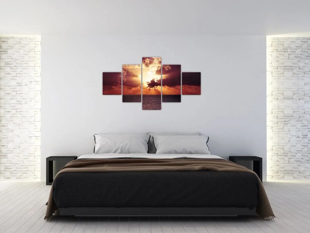 Obraz słońca za chmurami (125x70 cm)