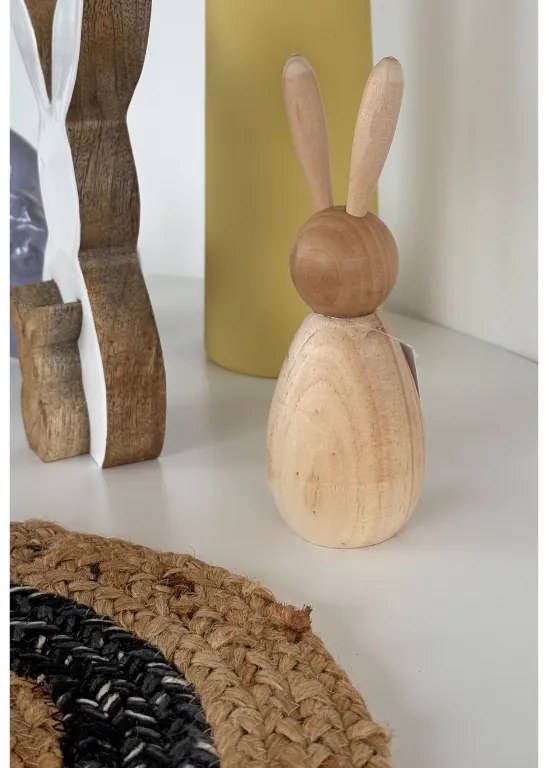 Drewniany zajączek BUNNY DAISY 17,5 cm naturalny