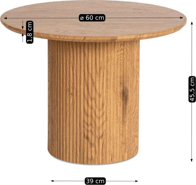 Stolik Kawowy MAYLIN 60 cm Dąb Nowoczesny Loft