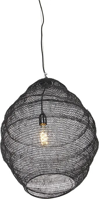 Orientalna lampa wisząca czarna 45 cm - Nidum L