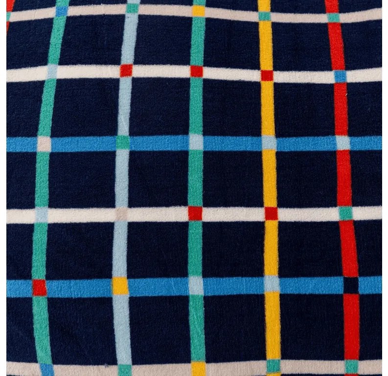 PrzytulneMieszkanie.pl PrzytulneMieszkanie.pl Pościel z mikropluszu GRID ciemnoniebieska Rozmiar pościeli: 70 x 90 cm | 140 x 200 cm