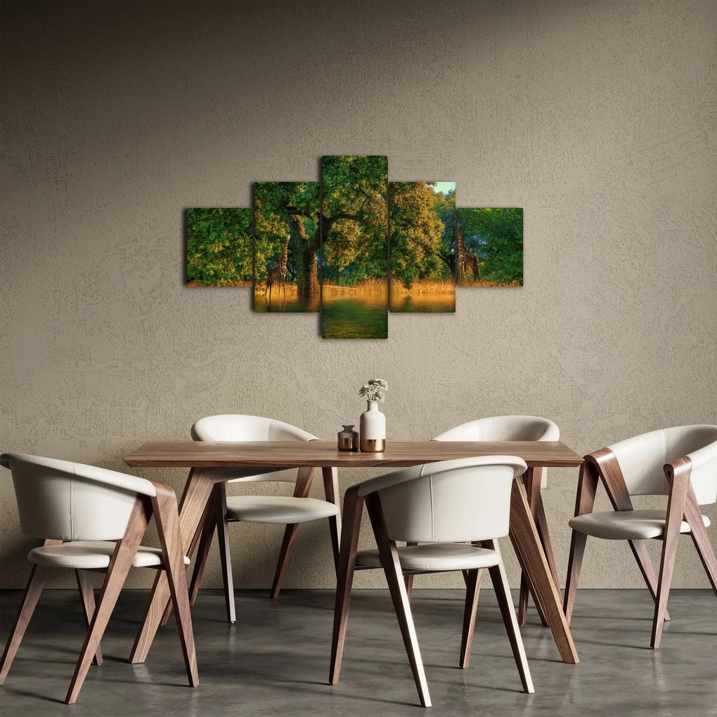 Obraz żyraf w naturze (125x70 cm)