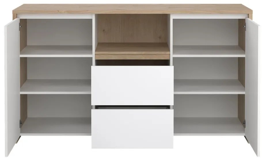 Biało-naturalna komoda w dekorze dębu 149x84x48 cm Next – Tvilum