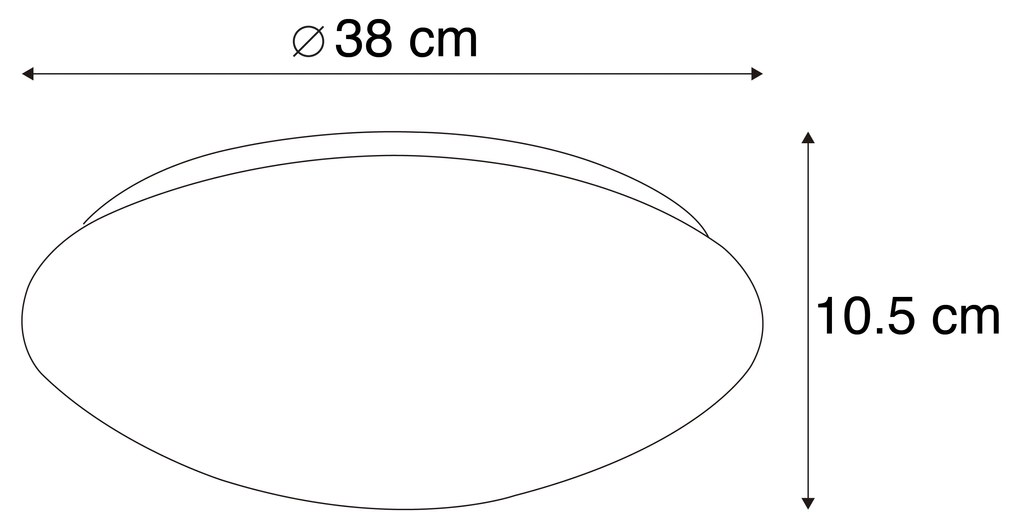 Inteligentny nowoczesny plafon biały 38 cm z LED i RGB - Iene