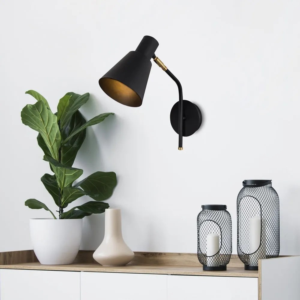 Kinkiet w czarno-złotym kolorze ø 15 cm Sivani – Opviq lights