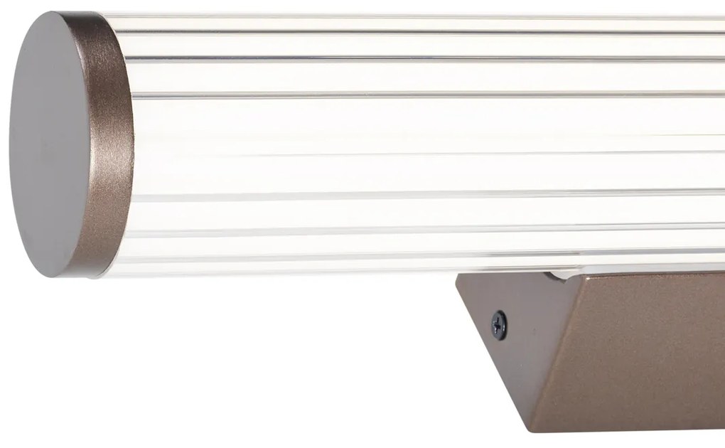 Lampa ścienna retro brązowa 40,4 cm z LED IP44 - Coco