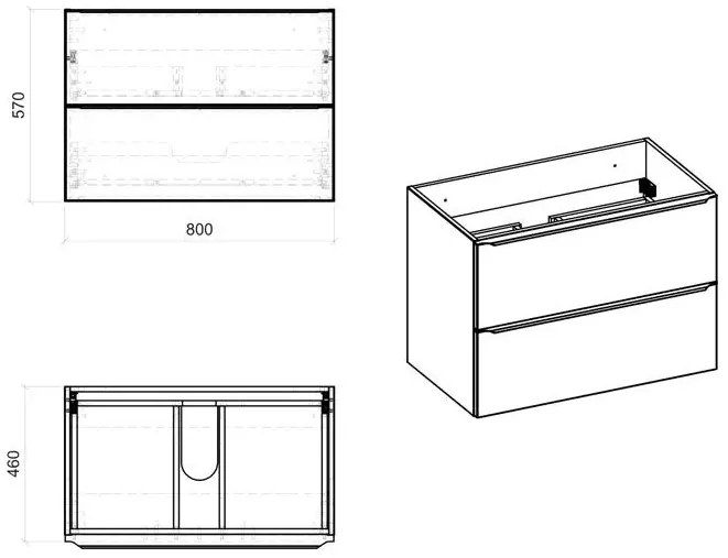 Podwieszana szafka łazienkowa z umywalką F3-F38