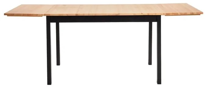 Rozkładany stół sosnowy z czarną konstrukcją Bonami Essentials Brisbane, 120(200)x70 cm