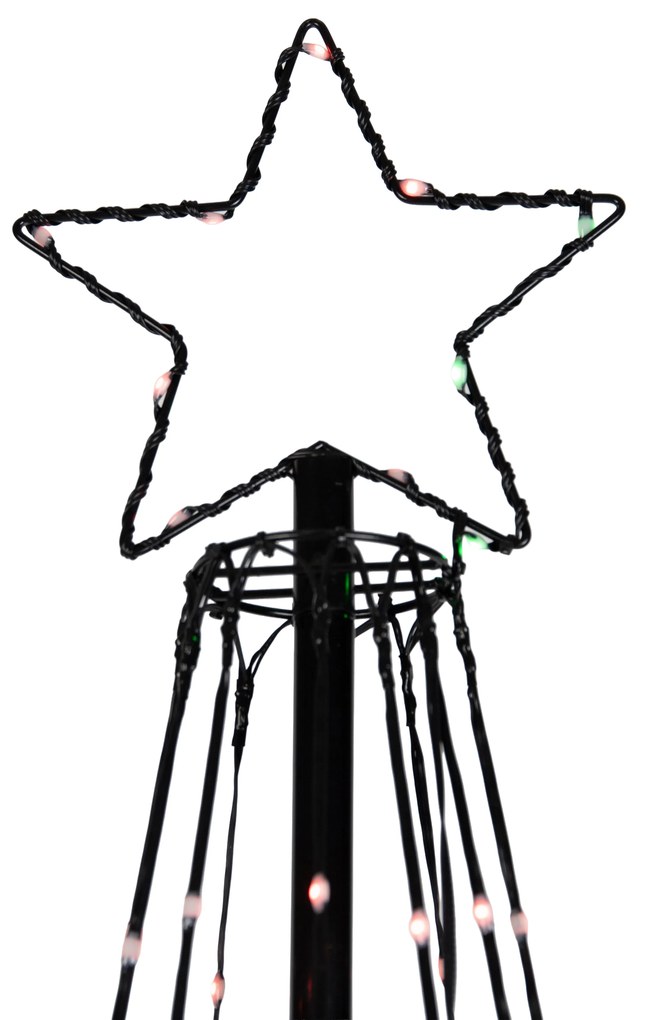 Zewnetrzna Świąteczna lampa podłogowa czarna 240 cm z LED RGB IP44 z pilotem - Nagi Oswietlenie zewnetrzne