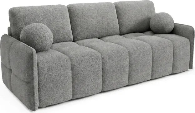 Sofa PURE Rozkładana Dwuosobowa Ciemnoszara Boucle Japandi
