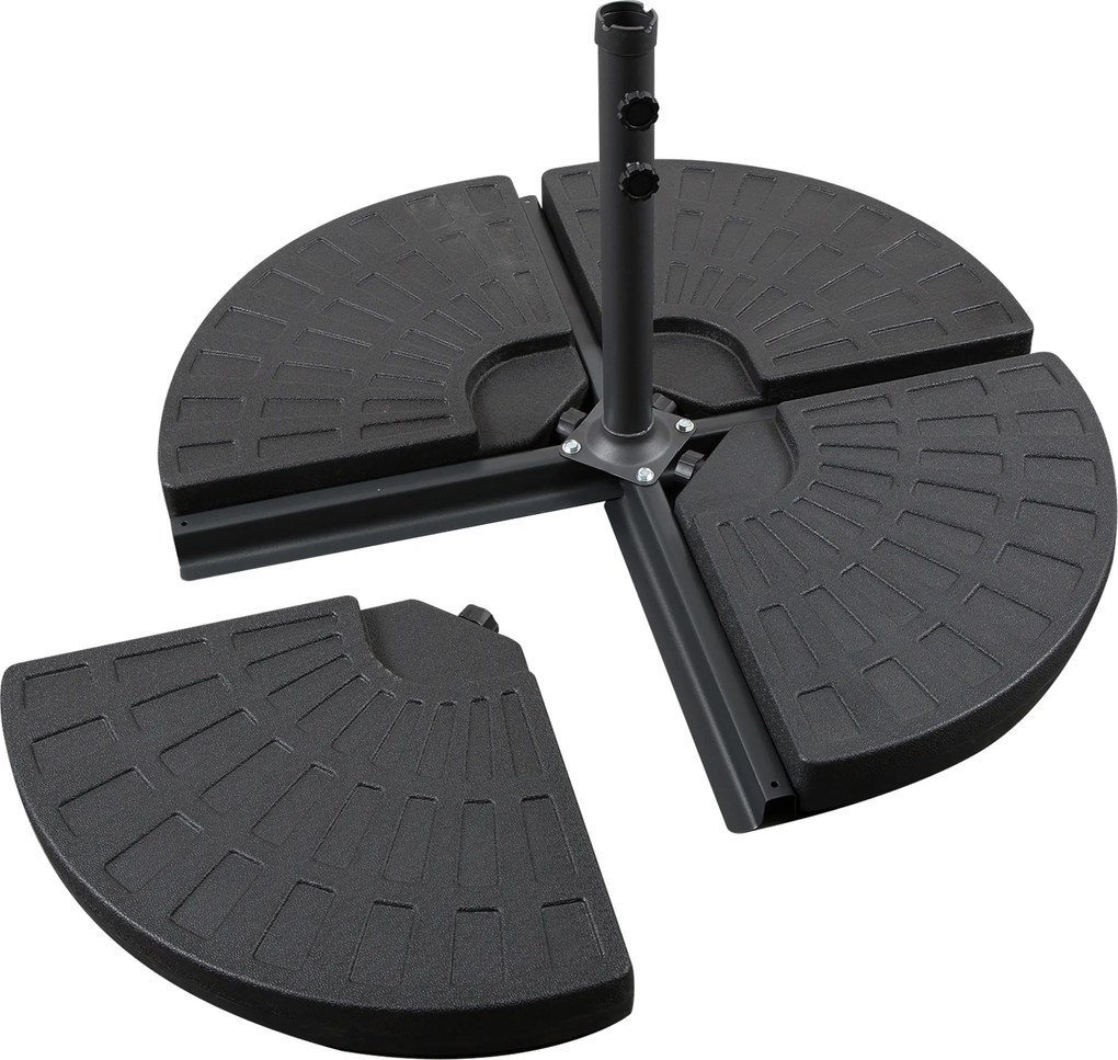 Outsunny 4-cz. Masa parasola może być wypełniona wodą 52 kg lub piaskiem 68 kg