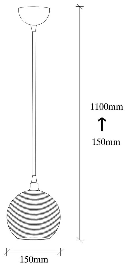 Lampa wisząca w żółto-złotym kolorze ze szklanym kloszem ø 15 cm Muzo – Opviq lights