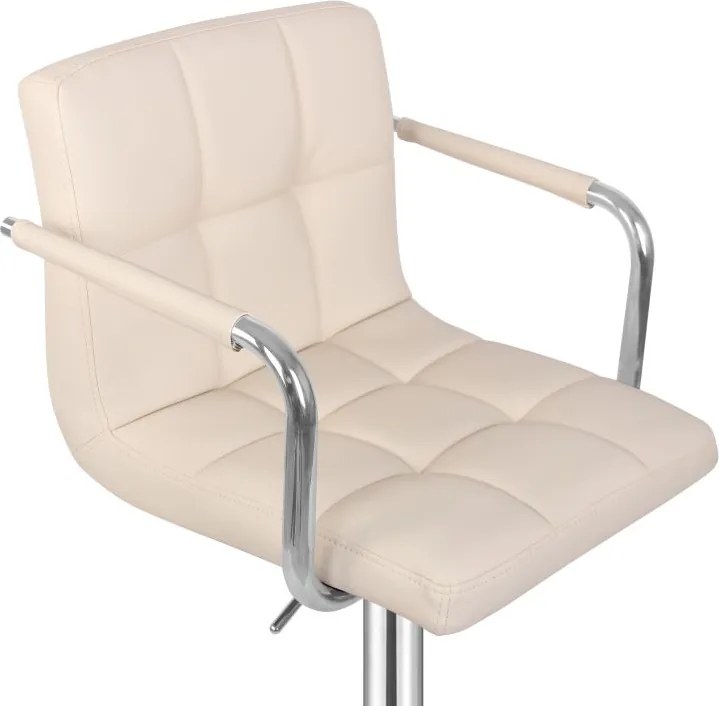 MIADOMODO Krzesło barowe 2szt, z podłokietnikami, beżowe