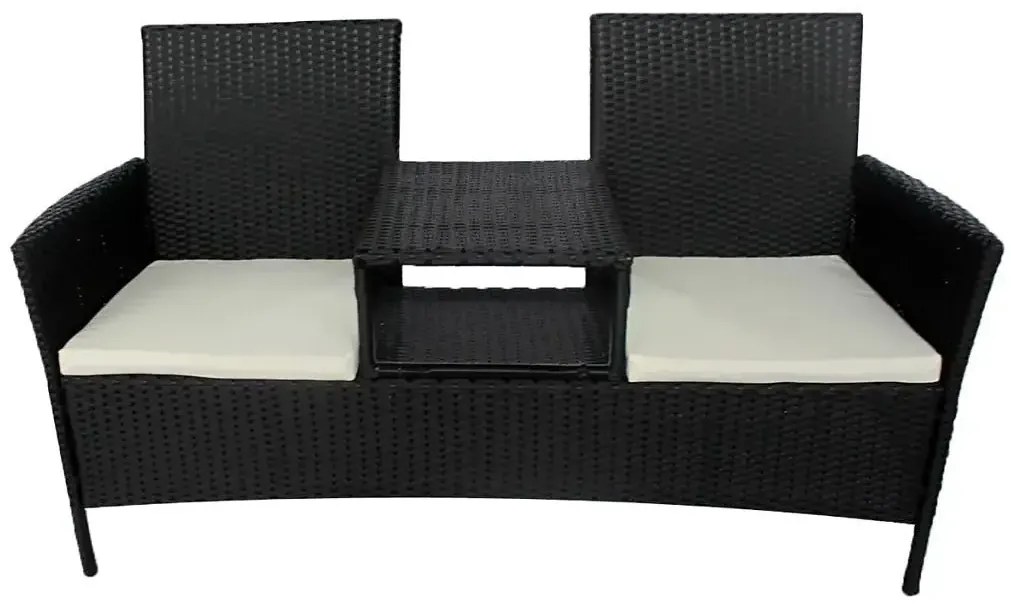 Ławka ogrodowa ze stolikiem- czarna E0-N99