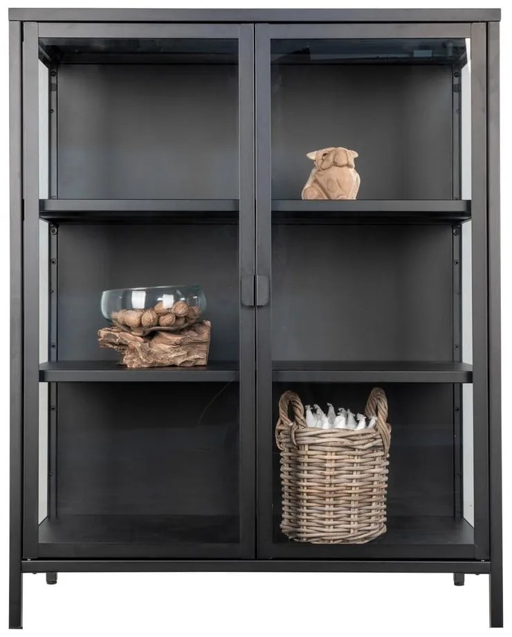 Czarna metalowa witryna 80x101,5 cm Brisbane – House Nordic