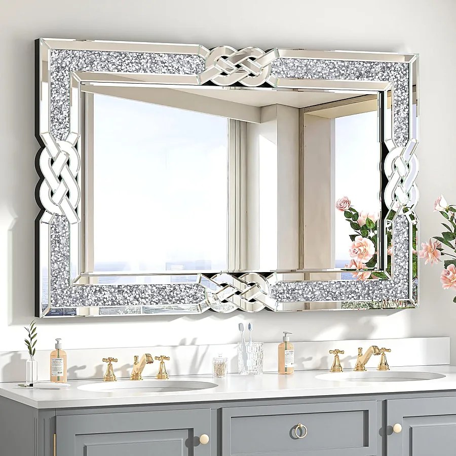 Duże lustro dekoracyjne prostokątne dekoracyjne lustro ścienne lustra ścienne projekt rama do domu 90x60cm