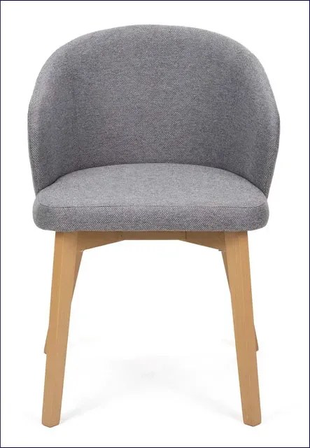 Szare tapicerowane krzesło nowoczesne dąb artisan B1-M06
