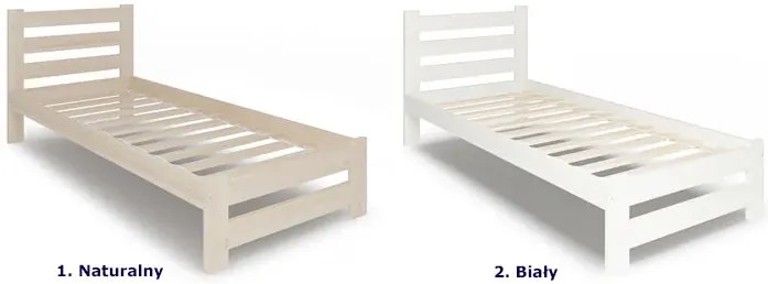 Białe pojedyncze łóżko z drewna sosnowego 90x200 D4-P41