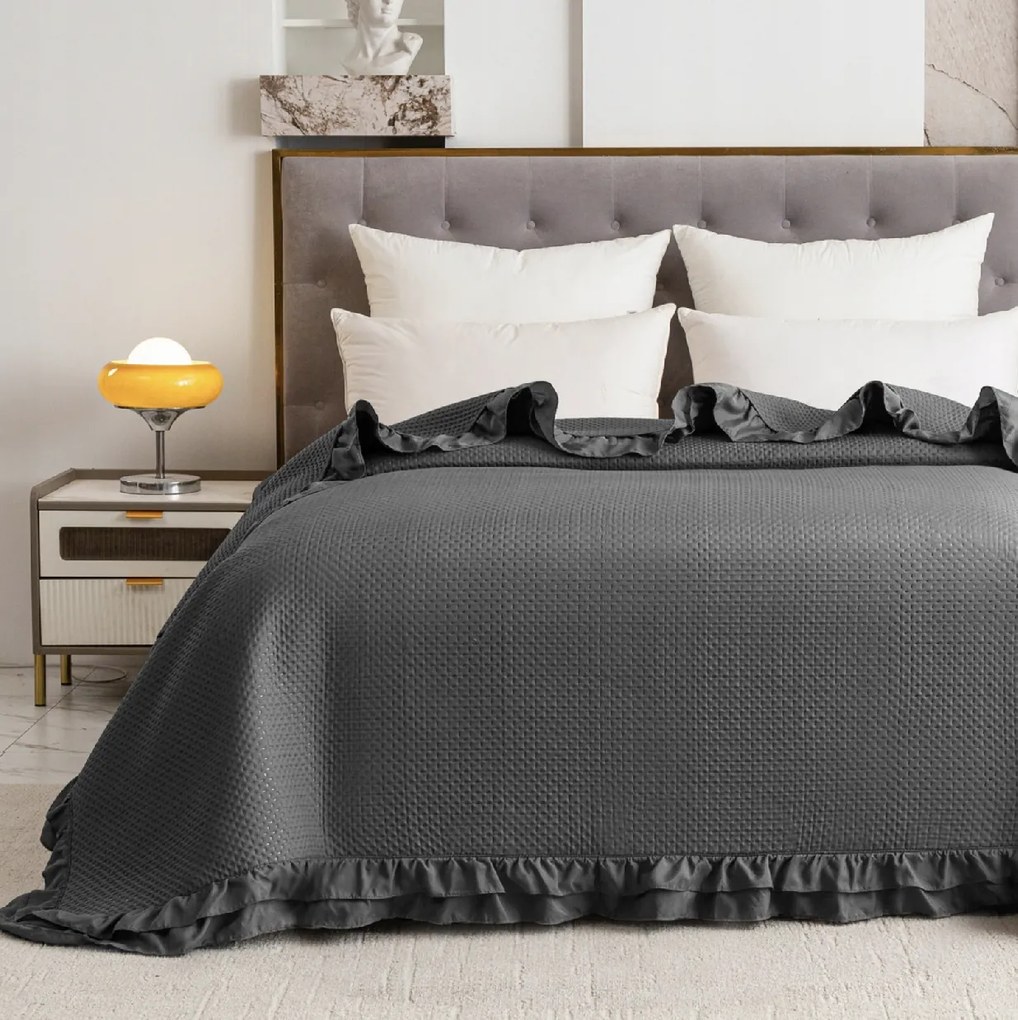Narzuta na łóżko MONTEGO, ciemnoszara Rozmiar: 200 x 220 cm
