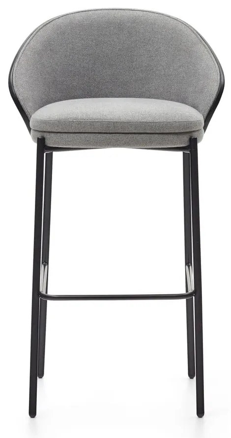 Czarno-szary hoker (wysokość siedziska 77 cm) Eamy – Kave Home