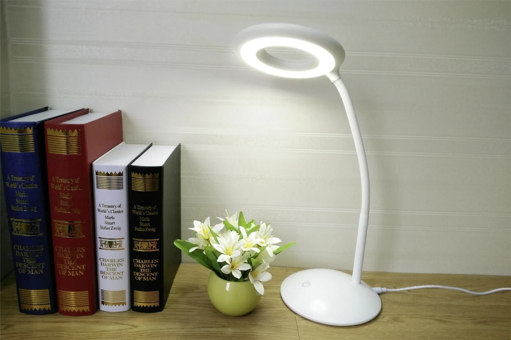 Lampka na biurko LED z lupą, Ø 14,8 cm