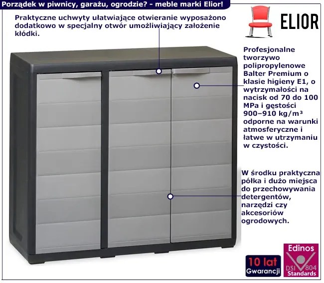 Trzydrzwiowa szafka gospodarcza do piwnicy F1-C83