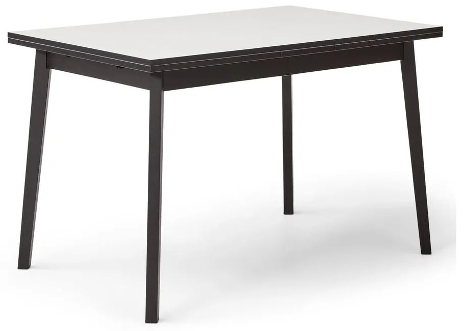 Czarno-biały rozkładany stół w dekorze dębu Hammel Single, 120 x 80 cm