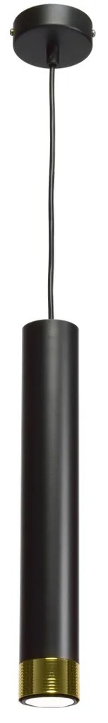 Lampa wisząca tuba, nad stół, wyspę, czarna/złota DANI BLACK/GOLD 1xGU10