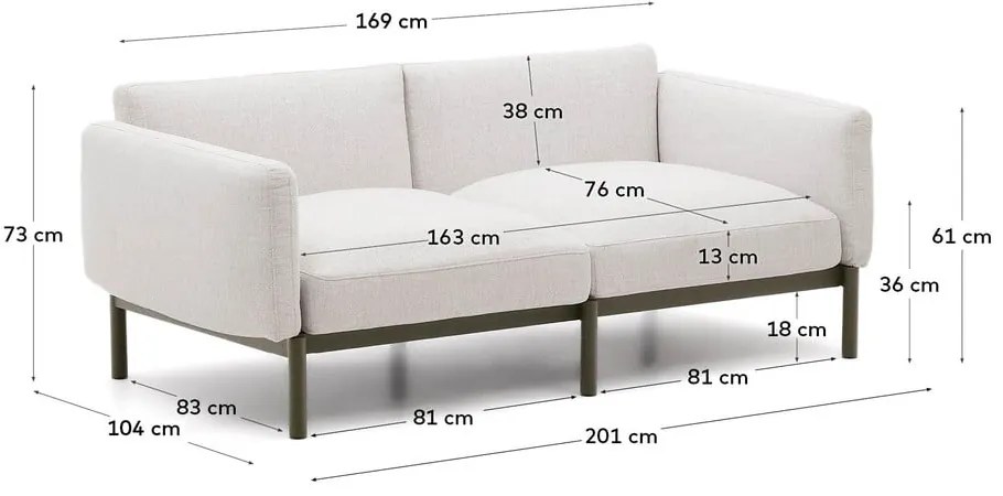 Jasnoszara modułowa sofa ogrodowa 201 cm Sorells – Kave Home