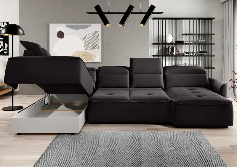 Narożnik MURILLO XL z elektryczną regulacją siedziska Lewostronny w tkaninie VOUGE 17 WERSAL